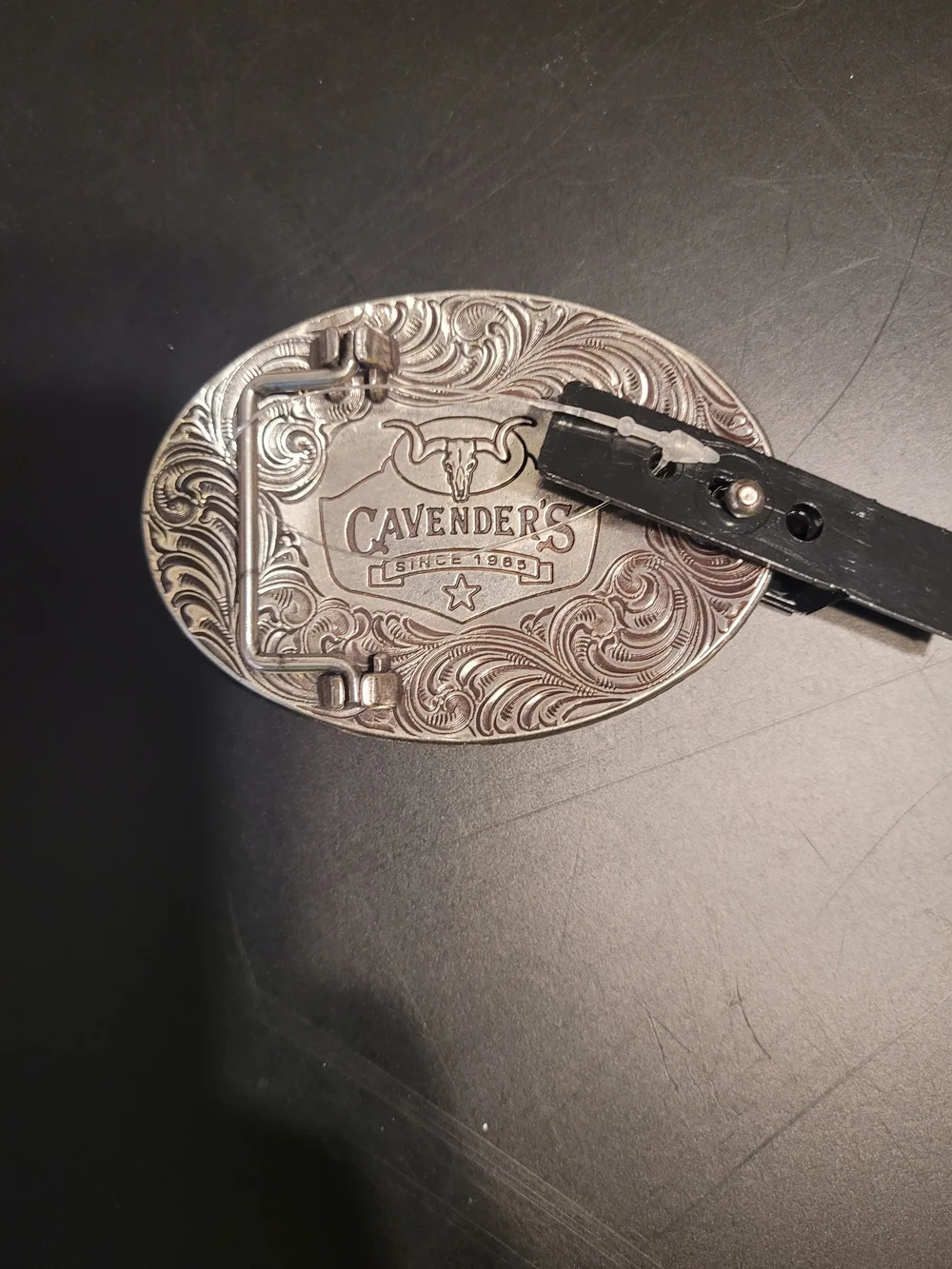 Cavender's Kids Silver Western Buckle - Rodeo Design